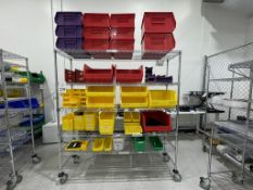 METRO RACK ON CASTERS WITH CONTENTS