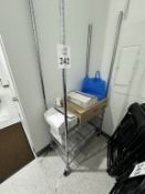METRO RACK WITH CONTENTS OF JANITORIAL SUPPLIES