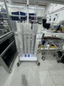 METRO RACK ON CASTERS CUSTOM TUBE INSERT HOLDERS