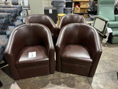 BROWN VINYL ARM CHAIRS