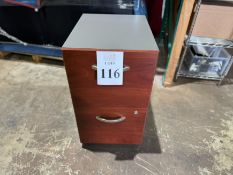 WOOD TWO DRAWER ROLLING FILE CABINET