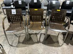 METAL AND WOOD CLIENT CHAIRS