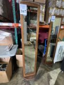 WOODEN ROLLING MIRROR WITH BACK CLOTHING RACK