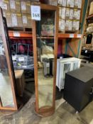 WOODEN ROLLING MIRROR WITH BACK CLOTHING RACK