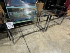 GLASS TOP METAL CHROME TABLES