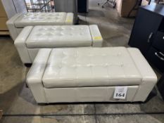 FAUX LEATHER STORAGE PEDESTAL OTTOMANS