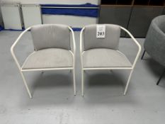FABRIC AND METAL CLIENT CHAIRS