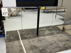 WOOD AND GLASS FLOATING VANITY WITH MIRROR