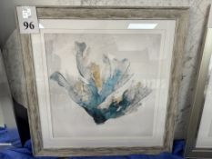 FRAMED PRINT ABSTRACT CORAL WATER COLOR
