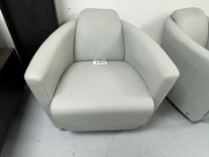 CALIA ITALIA LEATHER HOLLISTER SWIVEL CHAIR