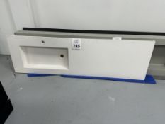 WHITE CORIAN COUNTERTOP WITH INTEGRATED SINK