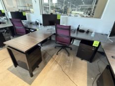 L-SHAPE DESK INCLUDES OFFICE ROLLING CHAIR
