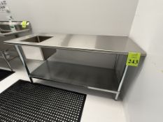 STAINLESS STEEL PREP TABLE INCLUDES SINK