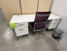 DOUBLE PEDESTAL DESK INCLUDES OFFICE ROLLING CHAIR
