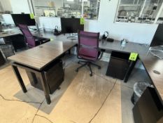 L-SHAPE DESK INCLUDES OFFICE ROLLING CHAIR