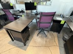 L-SHAPE DESK INCLUDES OFFICE ROLLING CHAIR
