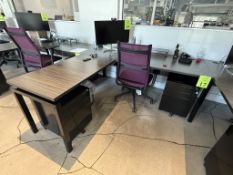 L-SHAPE DESK INCLUDES OFFICE ROLLING CHAIR