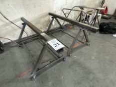 METAL ROLLING MATERIAL SAW HORSES, 6' LONG