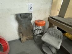 LOT CONSISTING OF A CAR CRAWLER AND (2) STOOLS