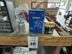 PNT GREEN SPRAY GUN (NEW IN BOX) AND FACE MASKS