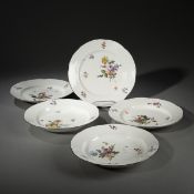 FIVE FRANKENTHAL FLORAL PATTERN PLATES