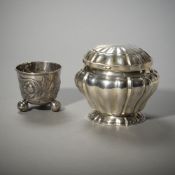 SUGAR BOX AND FOOTED BEAKER
