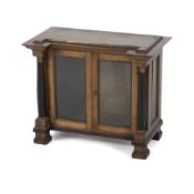 A BRASS MOUNTED PARCIAL EBONIZED WALNUT MODEL VITRINE
