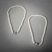 TWO CULTURED PEARL NECKLACES