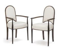 A pair of French stained beechwood side chairs