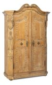 A South German pine cupboard