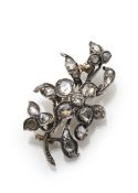A DIAMOND FORAL BROOCH