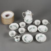12 FRUIT PLATES, PARTS OF A COFFEE SERVICE