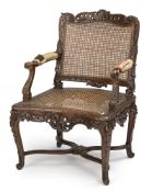 A German stained beechwood armchair