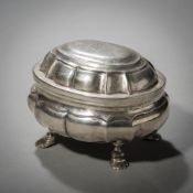A PARTIAL GILD SILVER SUGAR BOX