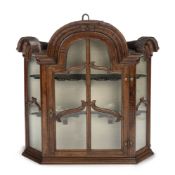 A Dutch colonial mahogany hanging display case