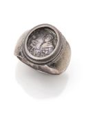 A silver pilgrim ring 