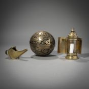 NIGHT LIGHT, SPHERICAL BALL WITH OIL LAMP, SHOVEL FRAGMENT