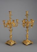 A PAIR OF FRENCH ORMOLU CANELABRA