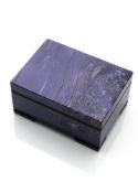 A CHAROITE AND ONYX JEWELLERY BOX