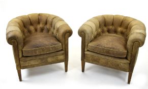 Pair of leather armchairs