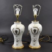 A PAIR OF PORCELLAIN TABLE LAMPS