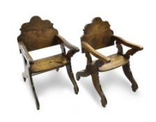 Pair of transformable chairs