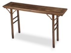 A WOODEN ALTAR TABLE
