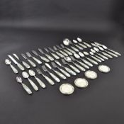 A NUMEROUS MOTHER OF PEARL AND METAL CUTLERY