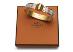 HERMES ENAMEL PRINT VINTAGE BRACELET 