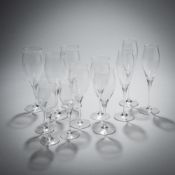 A SERIES OF WINE AND CHAMPAGNE GLASSES