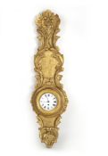 A CARVED AND GILTWOOD WALL CLOCK