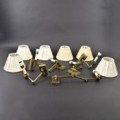SIX BRASS WALL LIGHTS