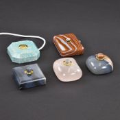 FIFE METAL MOUNTED HARDSTONE TABLE BELLS