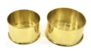 Two brass containers